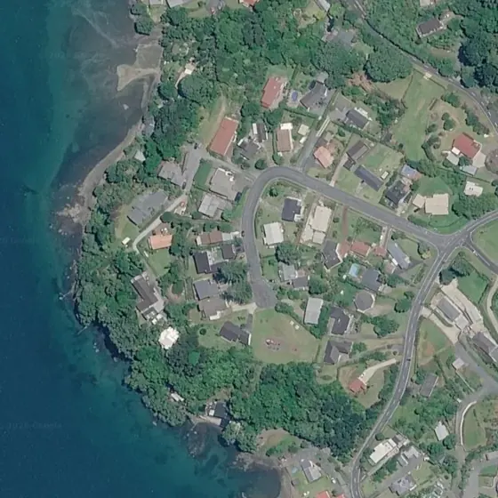 Aerial view of a larger residential property
